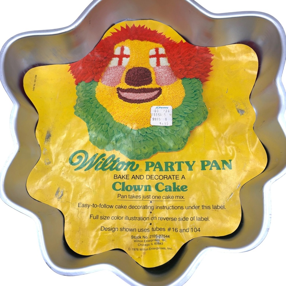 Vintage 1976 Wilton Clown Cake Pan Aluminum Party Mold Retro Circus EUC
